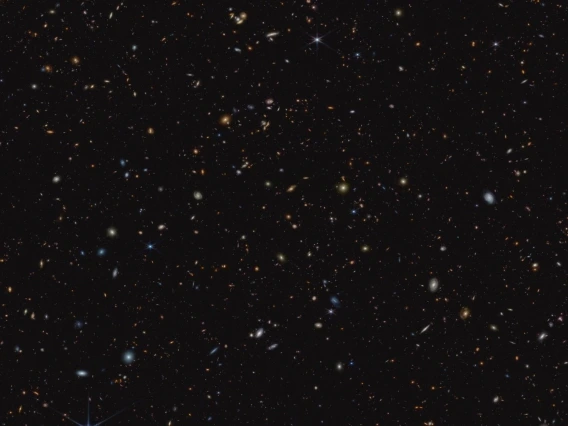 More than 45,000 galaxies are visible in this infrared image from NASA’s James Webb Space Telescope (JWST) was taken for the JWST Advanced Deep Extragalactic Survey, or JADES, program