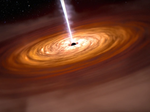 Artist&#039;s impression of a quasar