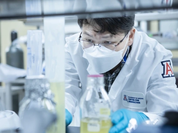 a person working in a lab at the University of Arizona Center for Innovation