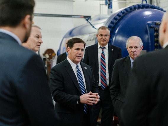 Governor Doug Ducey speaking to a group